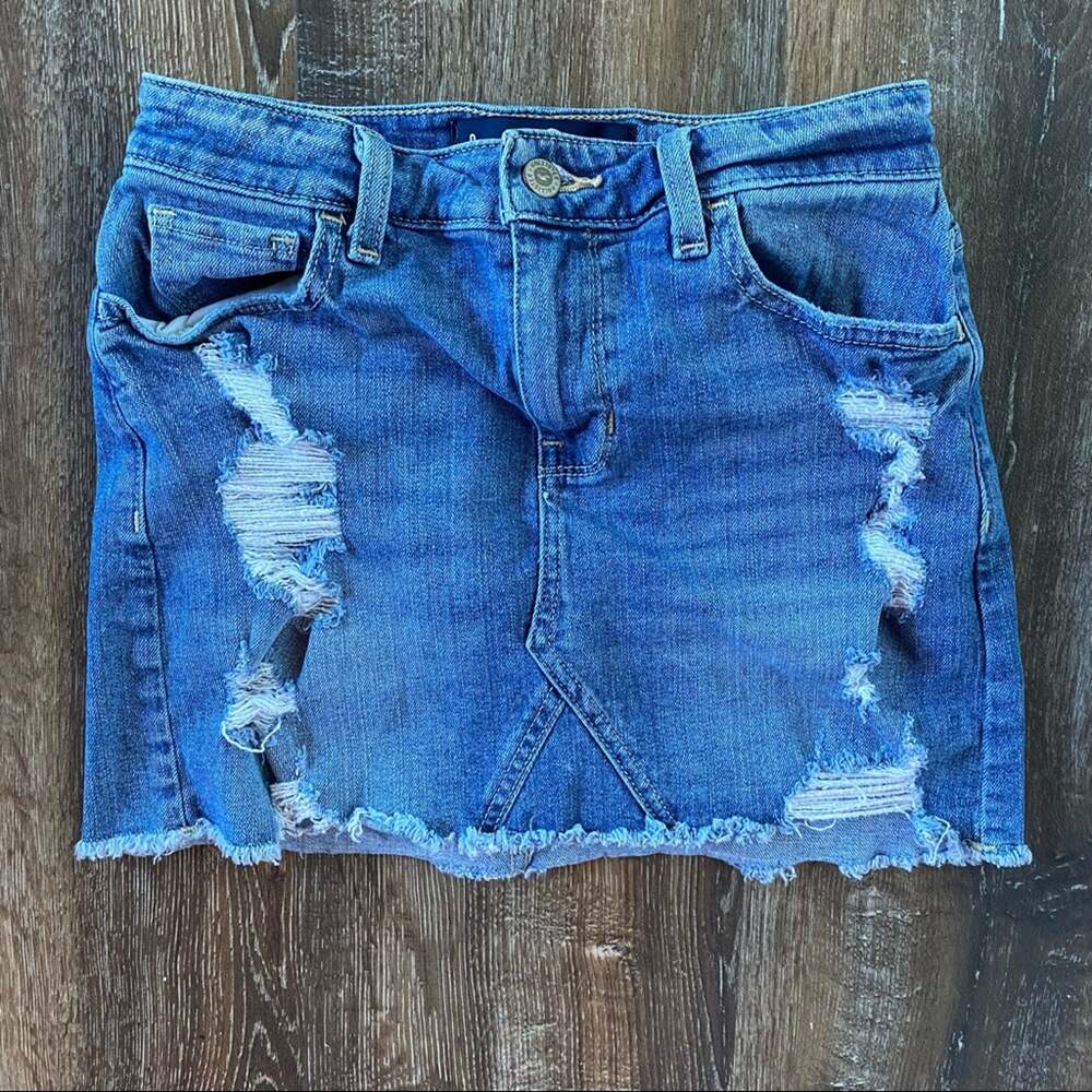 Hollister Distressed High-Rise Vintage Stretch Skirt Size 0